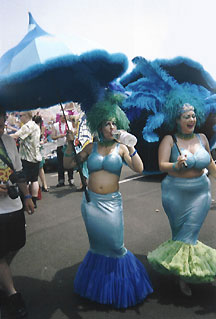 blue feathery mermaids
